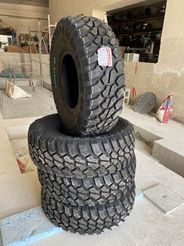 stacked tyres